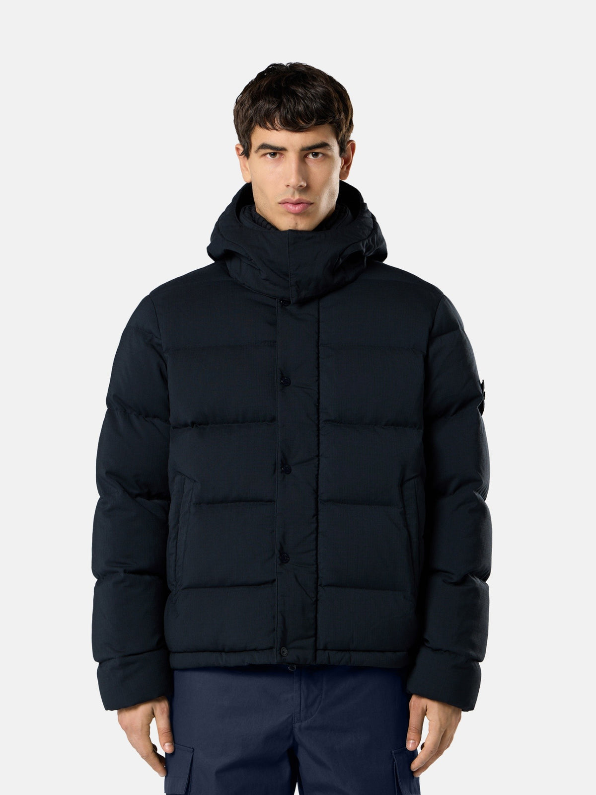 Stone Island Stand Collar Down Jacket With Detachable Hood And Anti-Drop 4100063