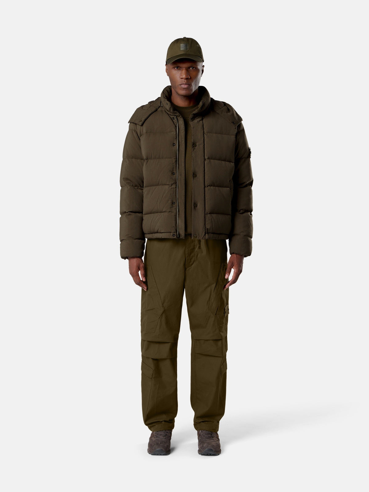 Stone Island Stand Collar Down Jacket With Detachable Hood And Anti-Drop 4100063