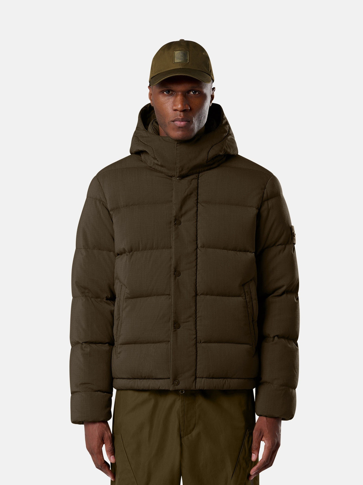 Stone Island Stand Collar Down Jacket With Detachable Hood And Anti-Drop 4100063