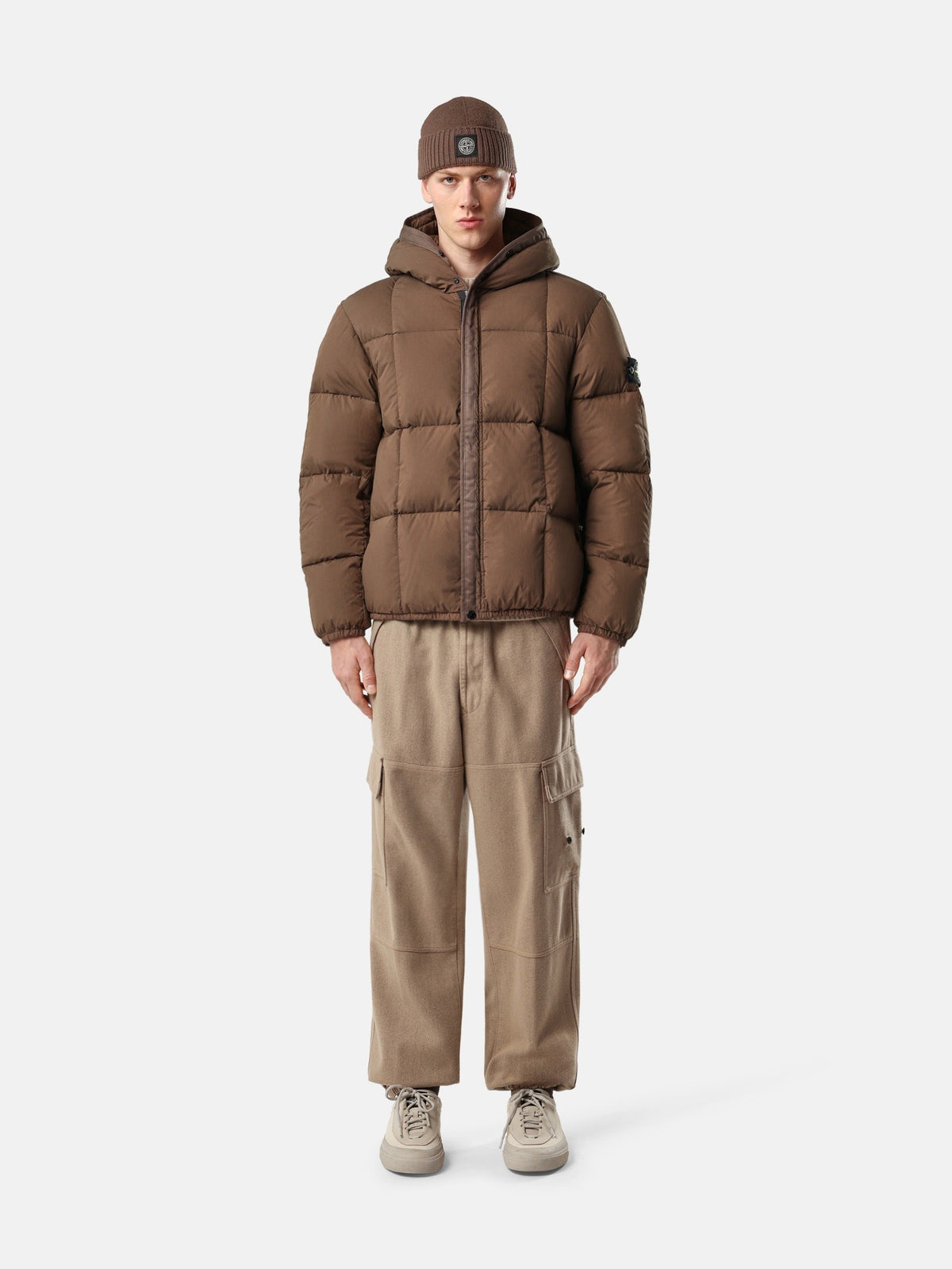Stone Island Hooded Down Jacket With Wind Resistance 4100083