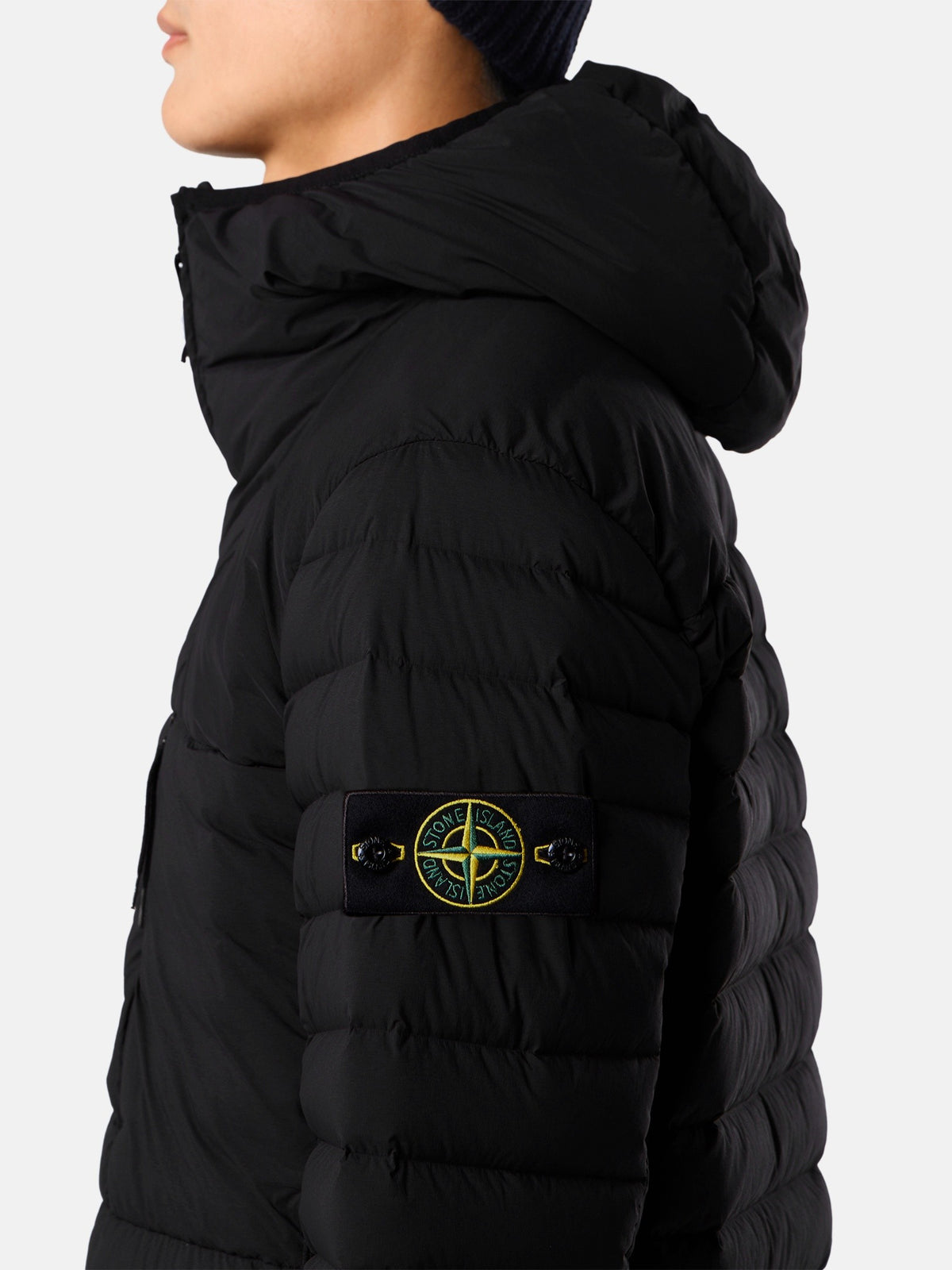 Stone Island Hooded Down Jacket with Anti-Drop Finish 4100107