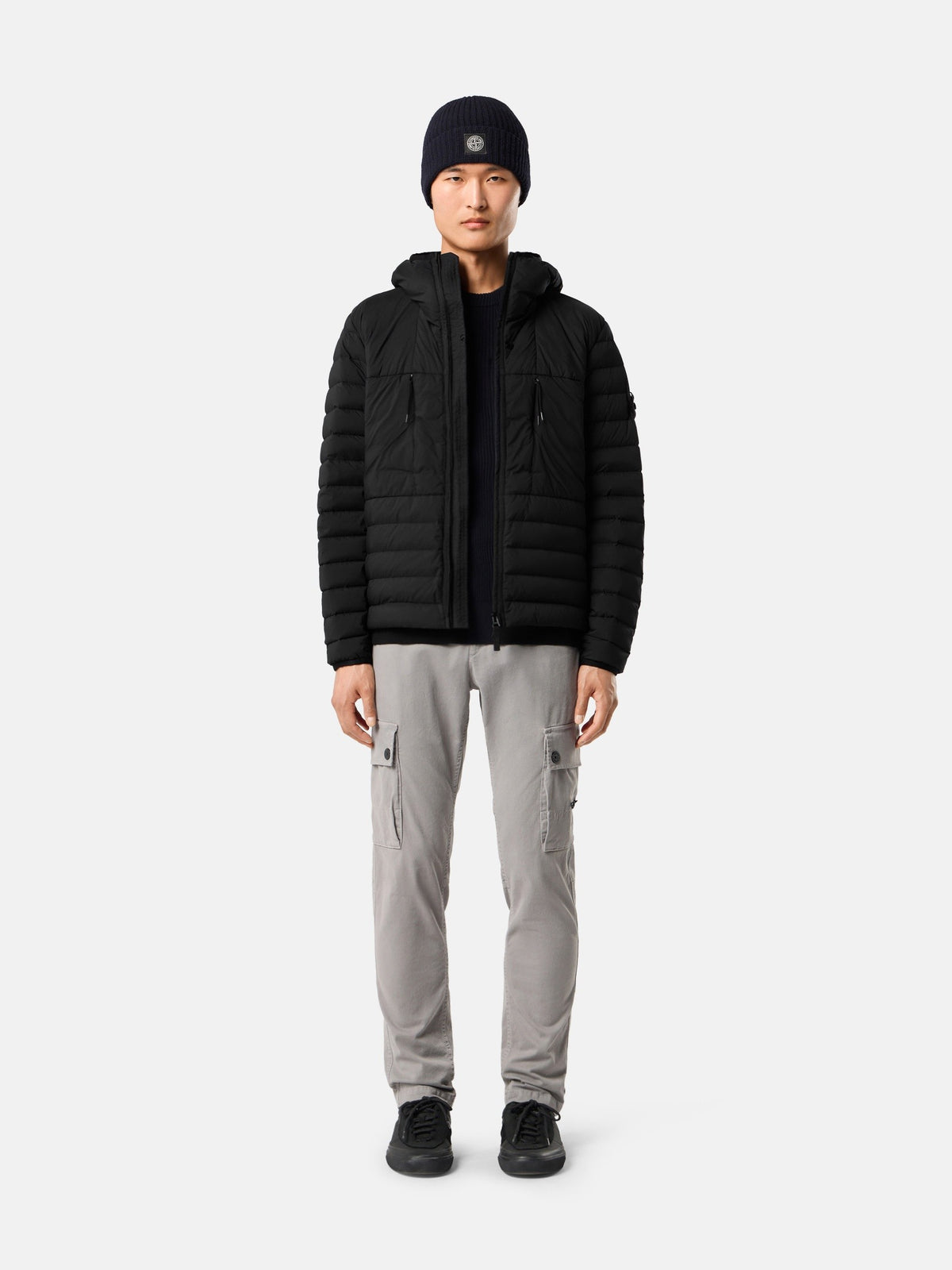 Stone Island Hooded Down Jacket with Anti-Drop Finish 4100107