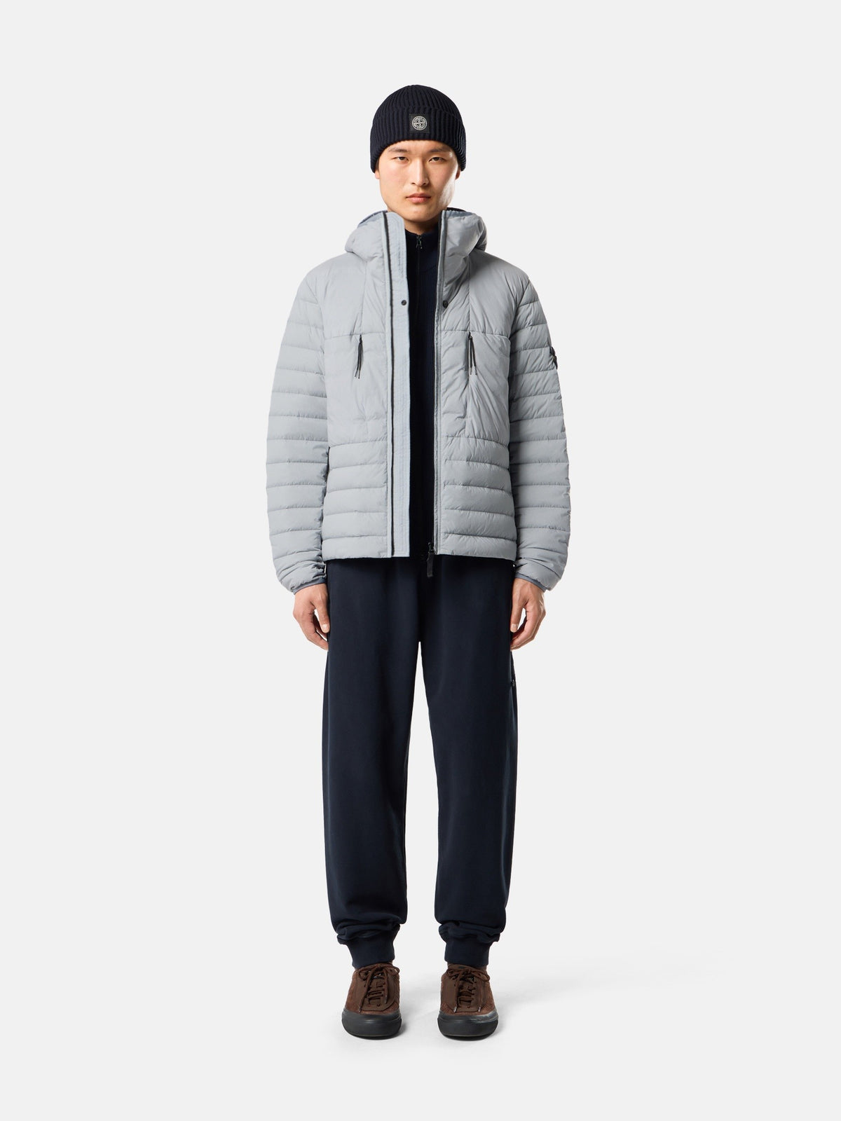 Stone Island Hooded Down Jacket with Anti-Drop Finish 4100107