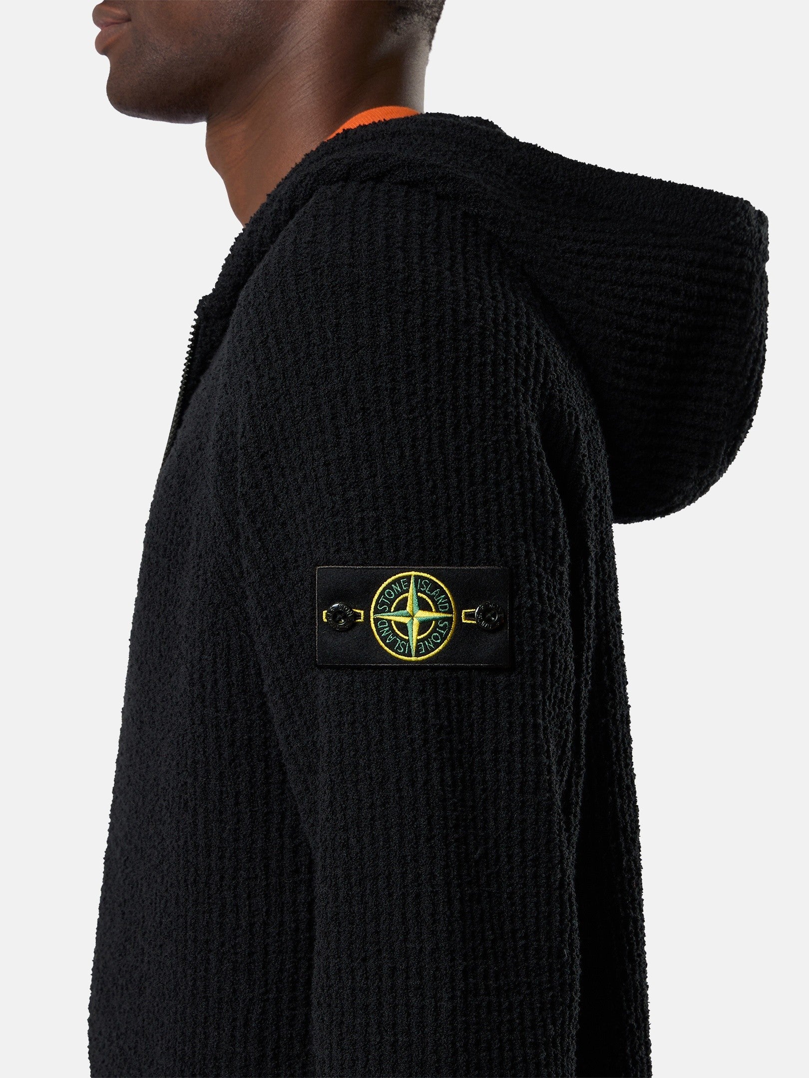 Stone Island Loose-Fit Hooded Zip-Up Jumper with Raglan Sleeves 5100005