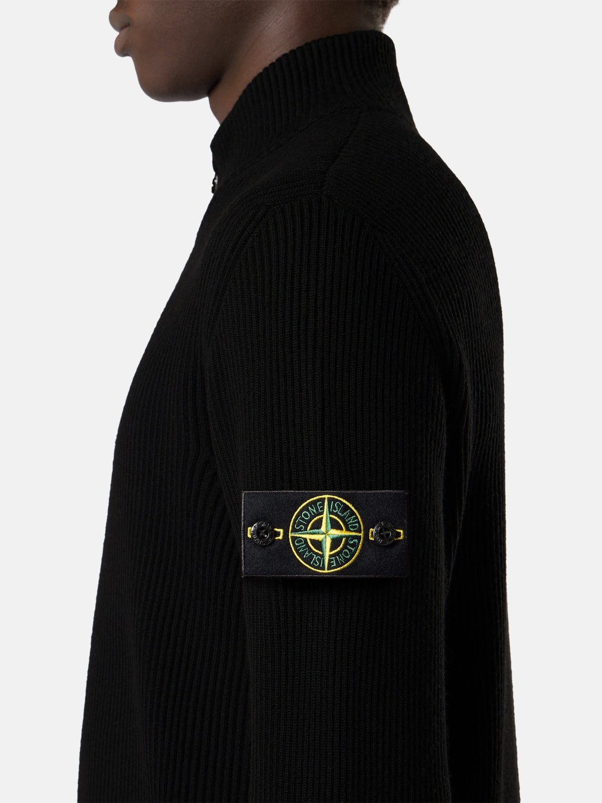 Stone Island Loose-Fit Zip-Up Jumper with Ribbed Trims 5100017
