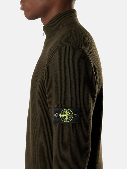 Stone Island Loose-Fit Zip-Up Jumper with Ribbed Trims 5100017