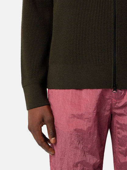 Stone Island Loose-Fit Zip-Up Jumper with Ribbed Trims 5100017