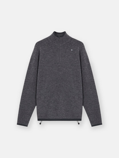 Stone Island Loose-Fit Half-Zip Jumper with Drawcord Hem 5100026