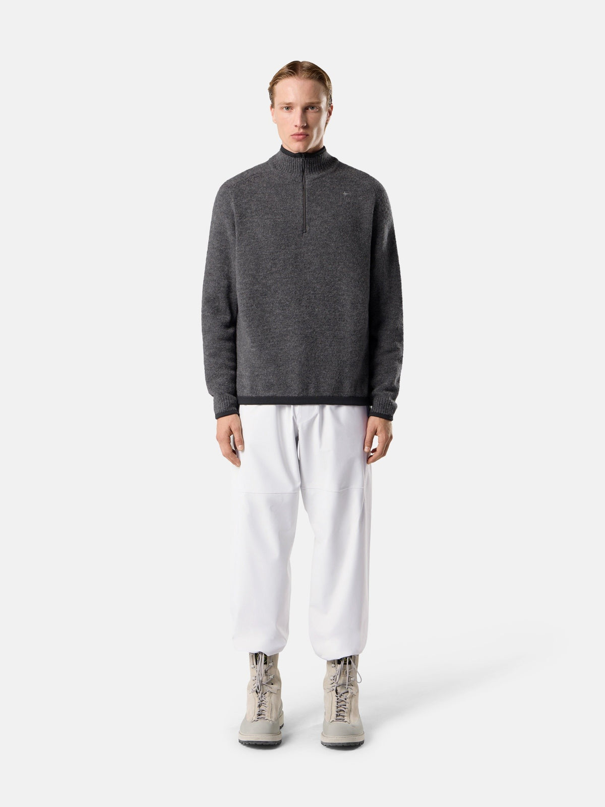 Stone Island Loose-Fit Half-Zip Jumper with Drawcord Hem 5100026