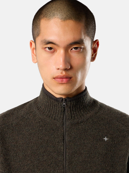 Stone Island Loose-Fit Half-Zip Jumper with Drawcord Hem 5100026
