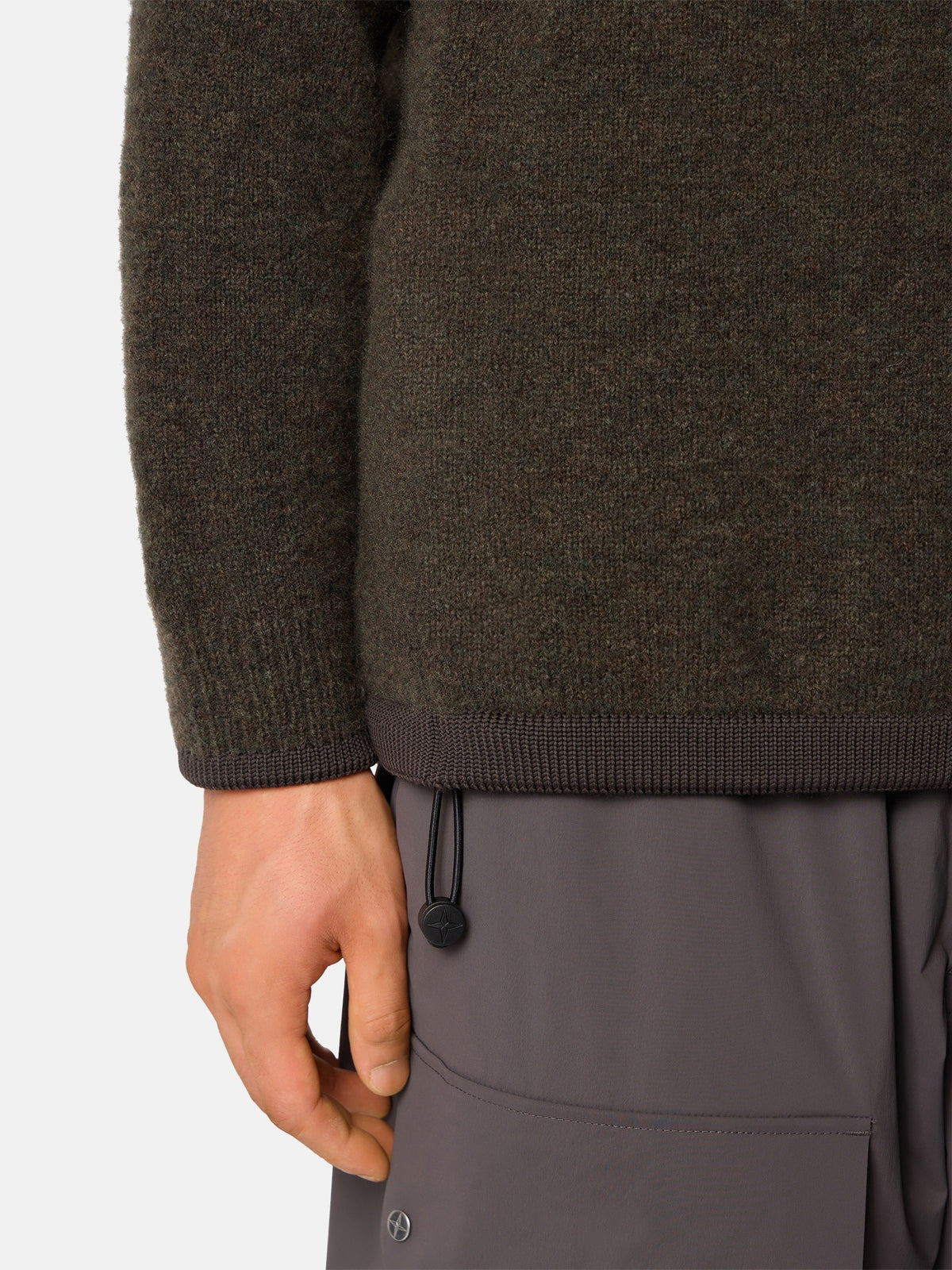 Stone Island Loose-Fit Half-Zip Jumper with Drawcord Hem 5100026