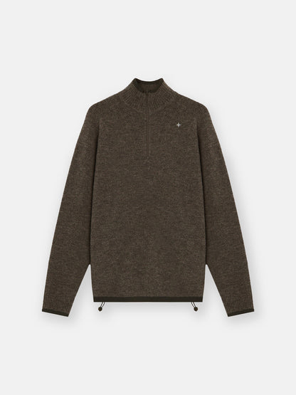 Stone Island Loose-Fit Half-Zip Jumper with Drawcord Hem 5100026