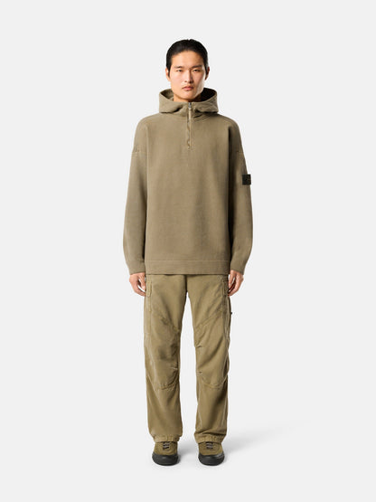 Stone Island Loose-Fit Hooded Half-Zip Sweatshirt with Knit Panels 5100033