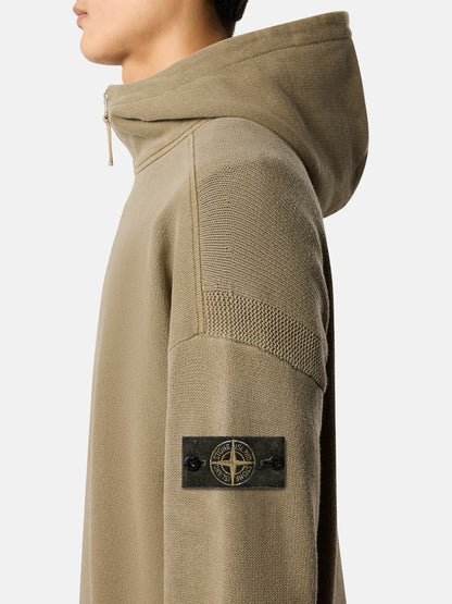 Stone Island Loose-Fit Hooded Half-Zip Sweatshirt with Knit Panels 5100033