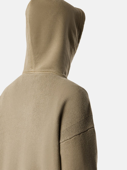 Stone Island Loose-Fit Hooded Half-Zip Sweatshirt with Knit Panels 5100033