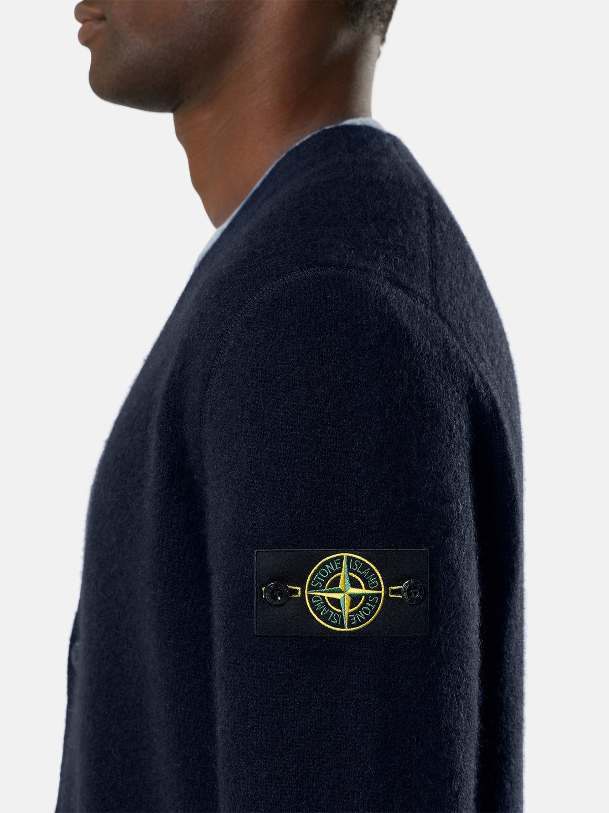 Stone Island Loose-Fit V-Neck Cardigan With Contrast Knit Details 5100046