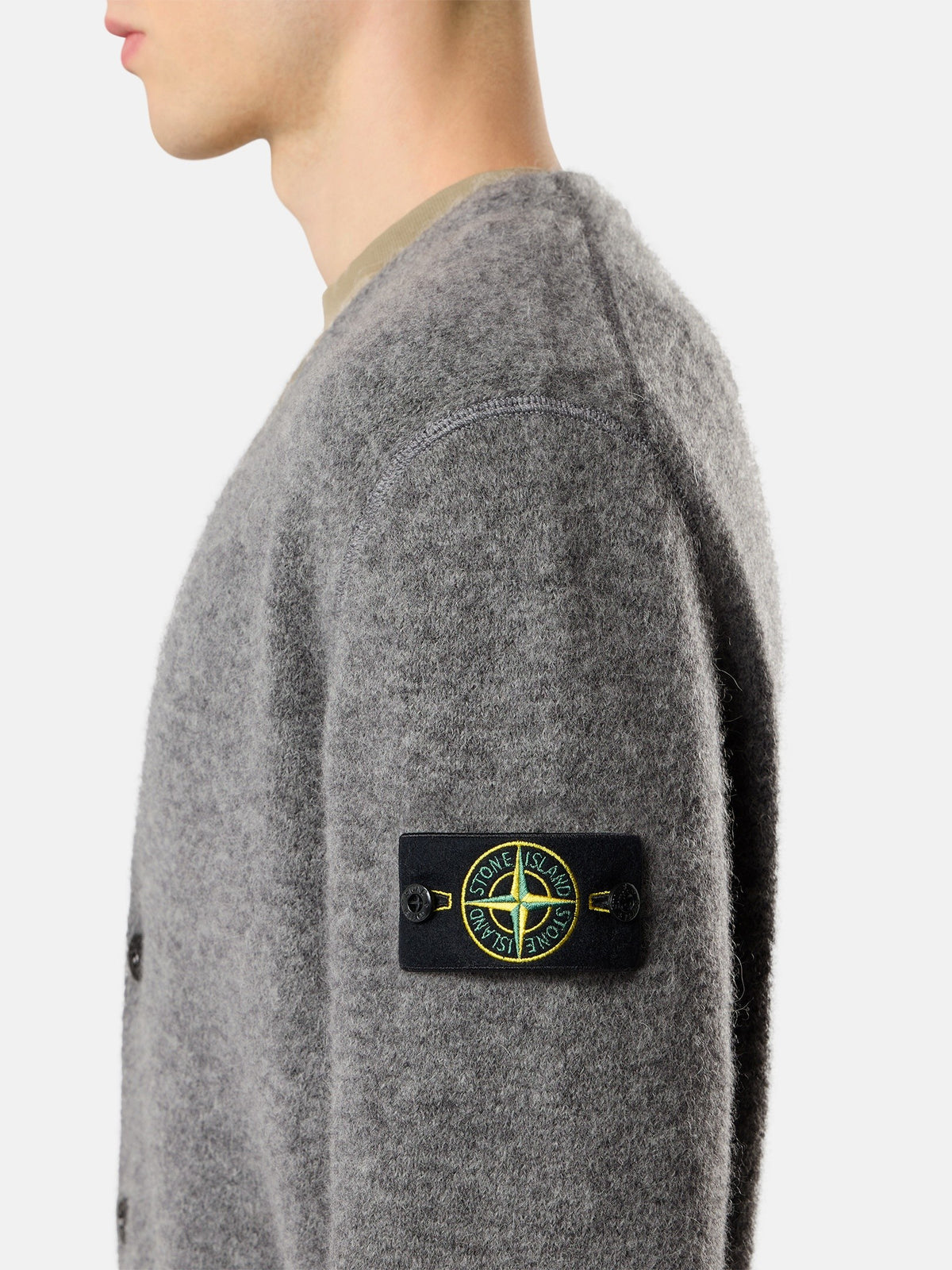 Stone Island Loose-Fit V-Neck Cardigan With Contrast Knit Details 5100046