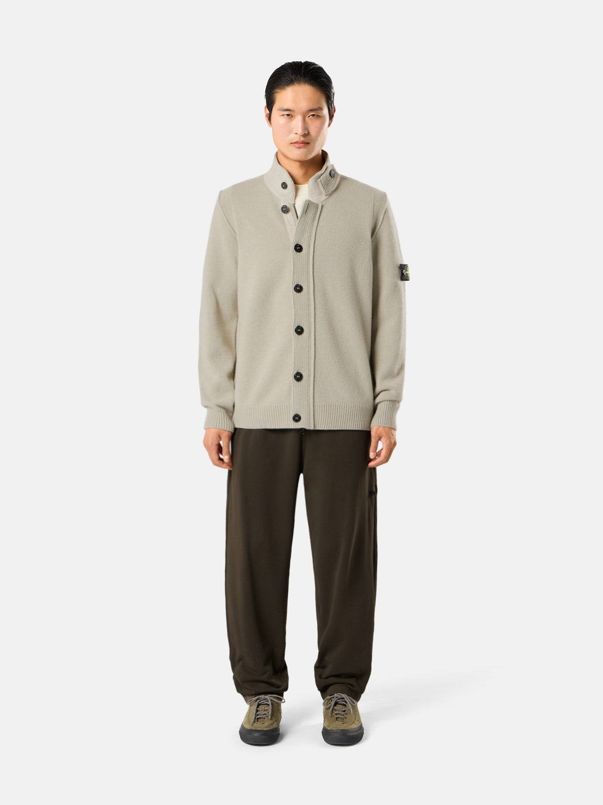 Stone Island Regular-Fit Zip-Up Jumper with Button Placket 5100047