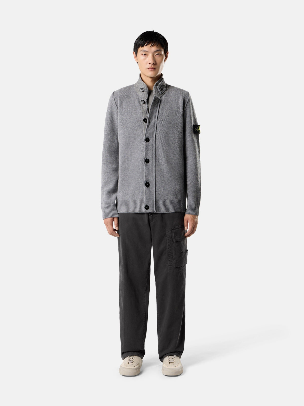 Stone Island Regular-Fit Zip-Up Jumper with Button Placket 5100047