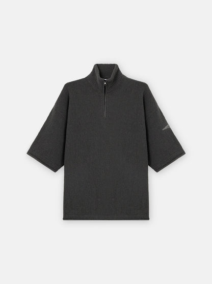 Stone Island Loose-Fit Short-Sleeve Half-Zip Jumper with Needle-Punched Star 5100048