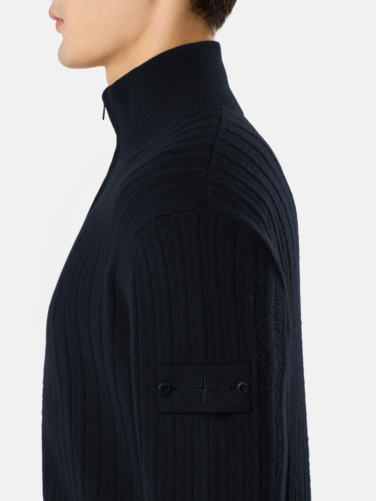 Stone Island Loose-Fit Zip-Up Stand Collar Jumper 5100054