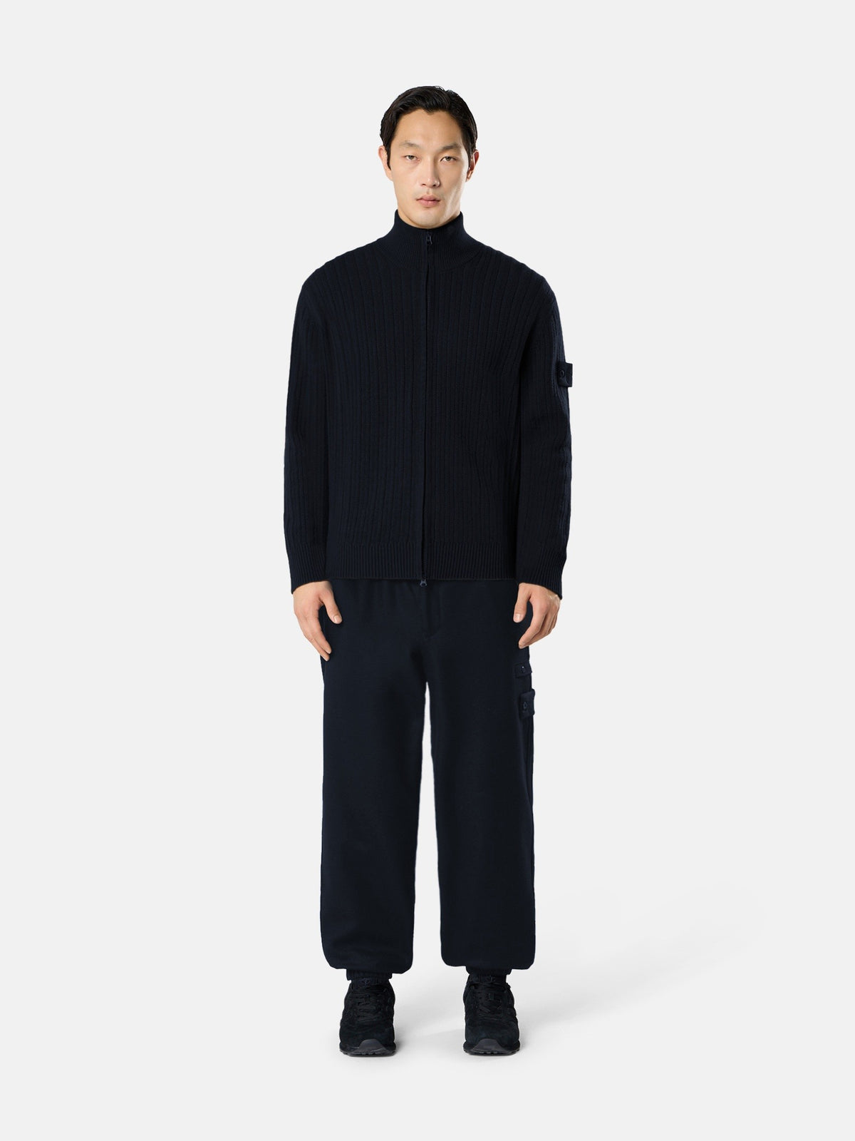 Stone Island Loose-Fit Zip-Up Stand Collar Jumper 5100054