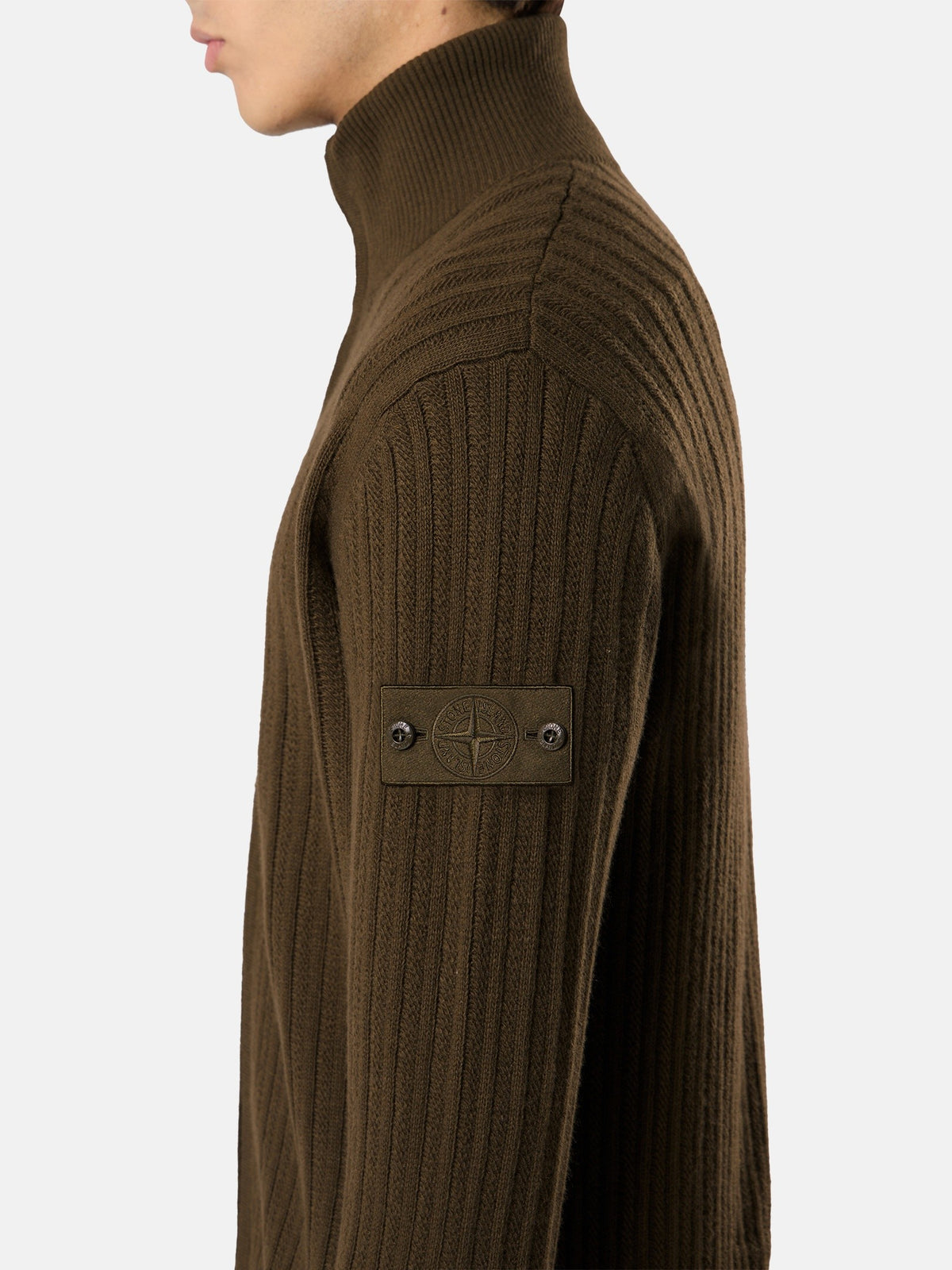 Stone Island Loose-Fit Zip-Up Stand Collar Jumper 5100054
