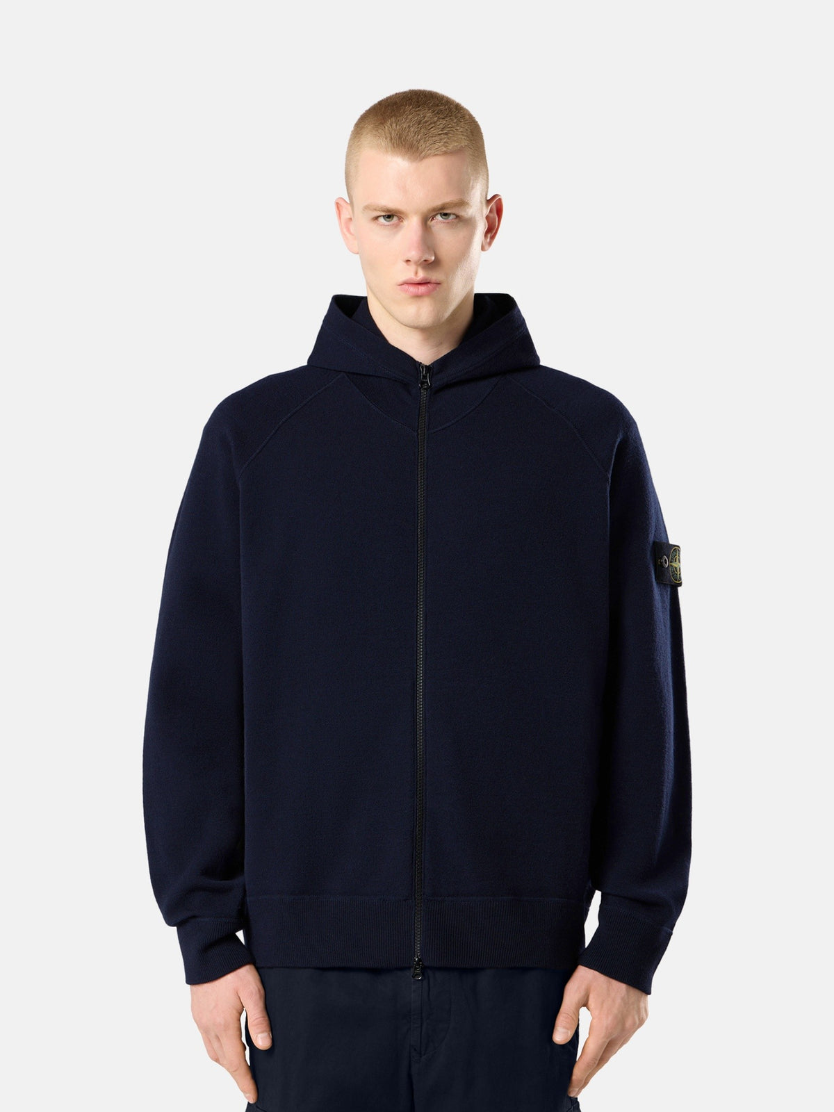 Stone Island Loose-Fit Hooded Zip-Up Jumper with Raglan Sleeves 5100062