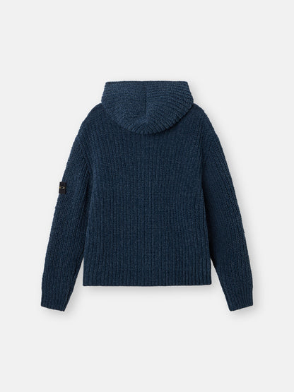 Stone Island Loose-Fit Hooded Zip-Up Jumper with Pockets 5100065