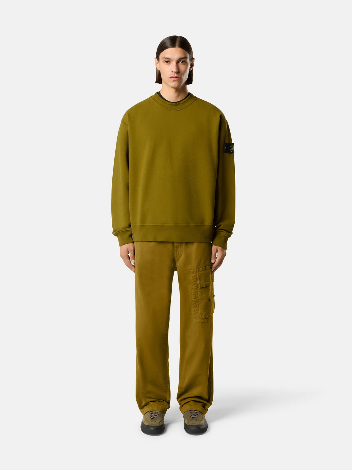 Stone Island Oversized-Fit Crewneck Sweatshirt with Ribbed Trims 6100022