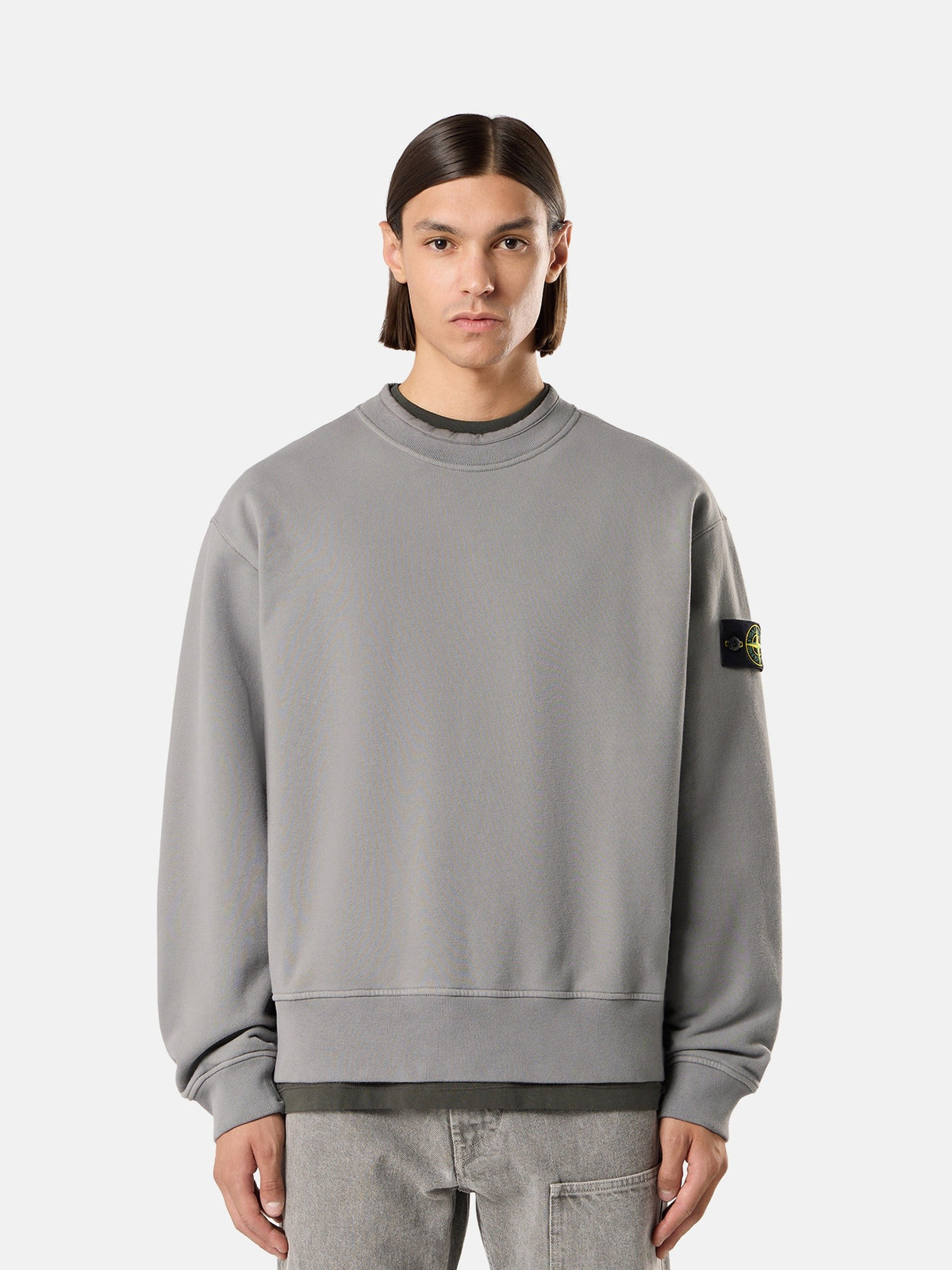 Stone Island Oversized-Fit Crewneck Sweatshirt with Ribbed Trims 6100022