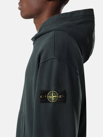 Stone Island Oversized-Fit Zip-Up Hooded Sweatshirt with Pouch Pocket 6100023