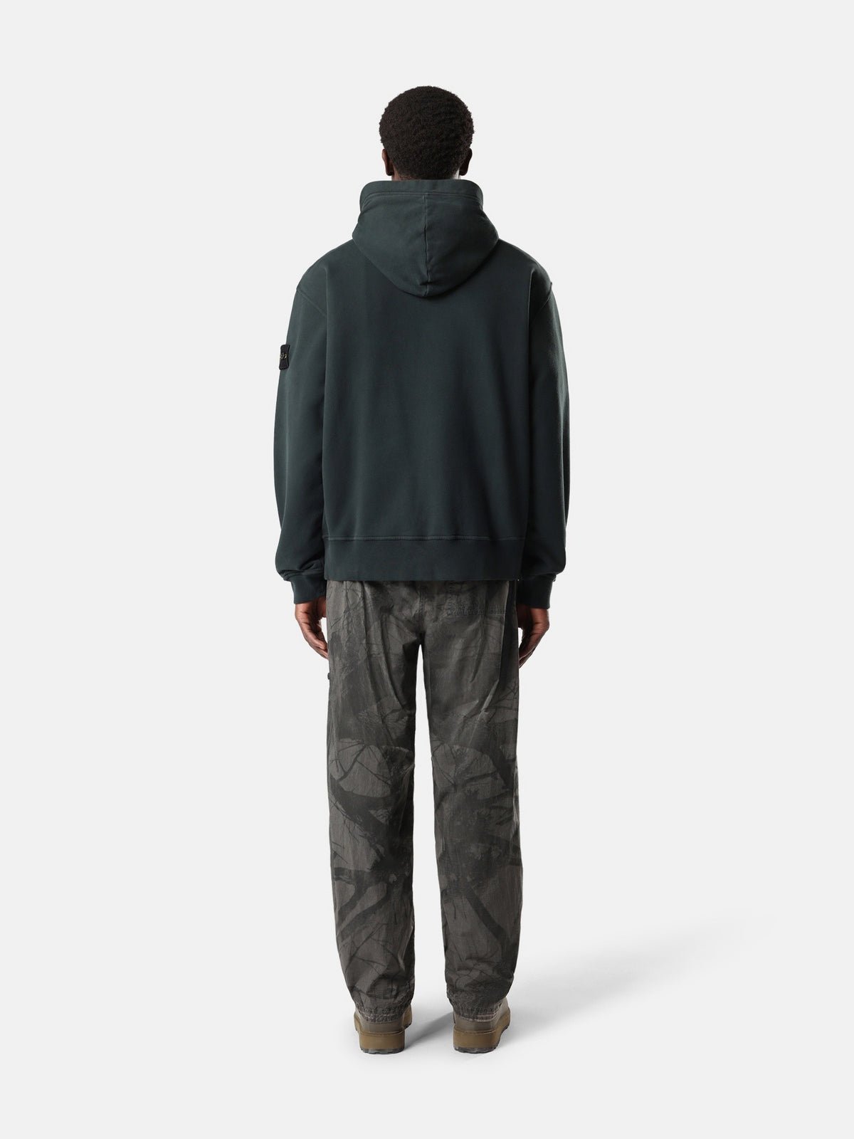 Stone Island Oversized-Fit Zip-Up Hooded Sweatshirt with Pouch Pocket 6100023