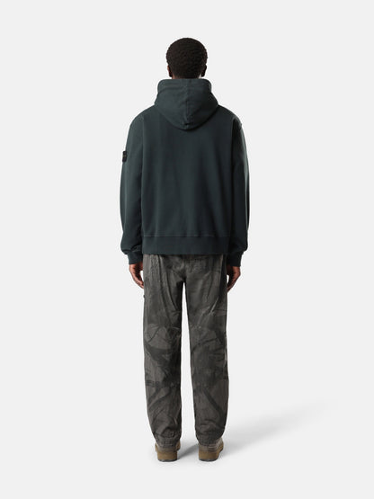 Stone Island Oversized-Fit Zip-Up Hooded Sweatshirt with Pouch Pocket 6100023