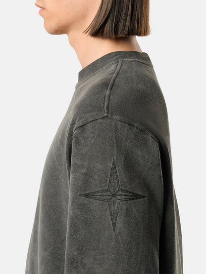 Stone Island Oversized-Fit Crewneck Sweatshirt with Contrast Fabric Panels 6100033
