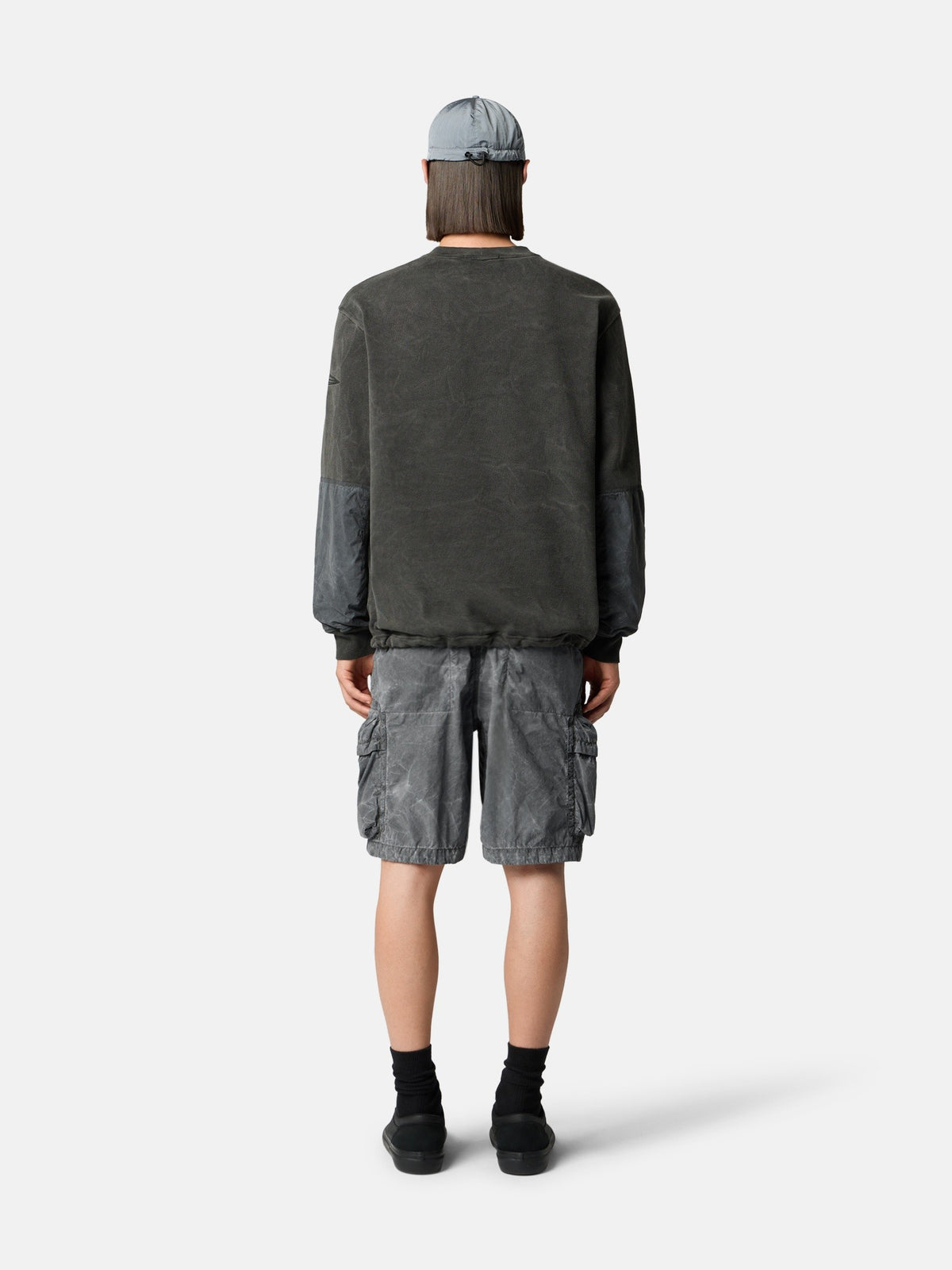 Stone Island Oversized-Fit Crewneck Sweatshirt with Contrast Fabric Panels 6100033