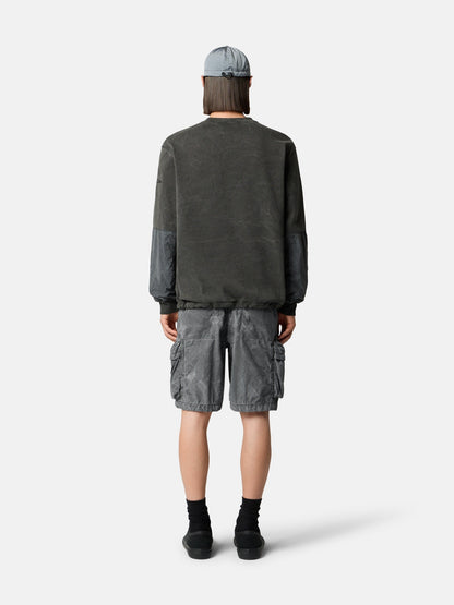 Stone Island Oversized-Fit Crewneck Sweatshirt with Contrast Fabric Panels 6100033