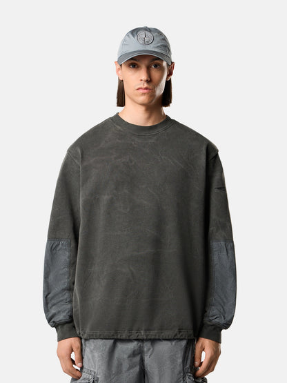 Stone Island Oversized-Fit Crewneck Sweatshirt with Contrast Fabric Panels 6100033