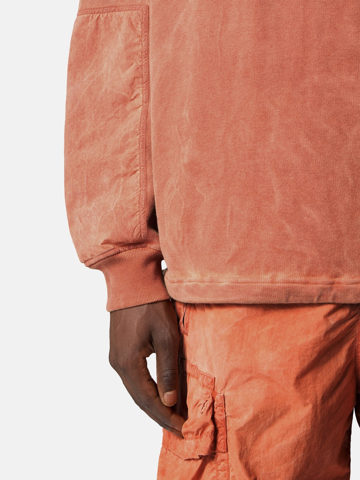 Stone Island Oversized-Fit Crewneck Sweatshirt with Contrast Fabric Panels 6100033