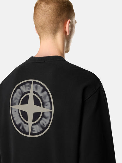 Stone Island Oversized-Fit Crewneck Sweatshirt with 'blurred Compass' Print 6100039