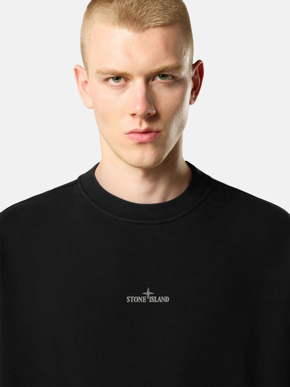 Stone Island Oversized-Fit Crewneck Sweatshirt with 'blurred Compass' Print 6100039
