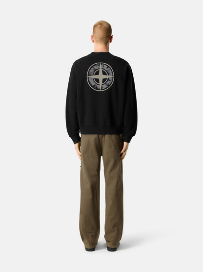 Stone Island Oversized-Fit Crewneck Sweatshirt with 'blurred Compass' Print 6100039