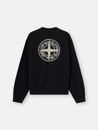 Stone Island Oversized-Fit Crewneck Sweatshirt with 'blurred Compass' Print 6100039