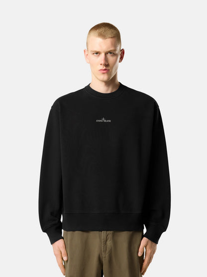 Stone Island Oversized-Fit Crewneck Sweatshirt with 'blurred Compass' Print 6100039
