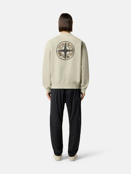 Stone Island Oversized-Fit Crewneck Sweatshirt with 'blurred Compass' Print 6100039