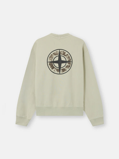Stone Island Oversized-Fit Crewneck Sweatshirt with 'blurred Compass' Print 6100039