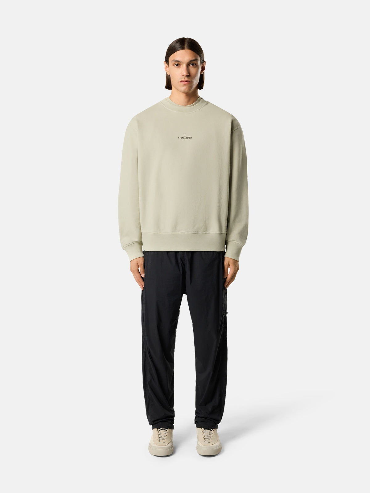 Stone Island Oversized-Fit Crewneck Sweatshirt with 'blurred Compass' Print 6100039