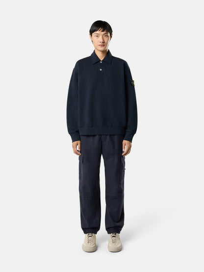 Stone Island Oversized-Fit Crewneck Sweatshirt with Button Fastening 6100054