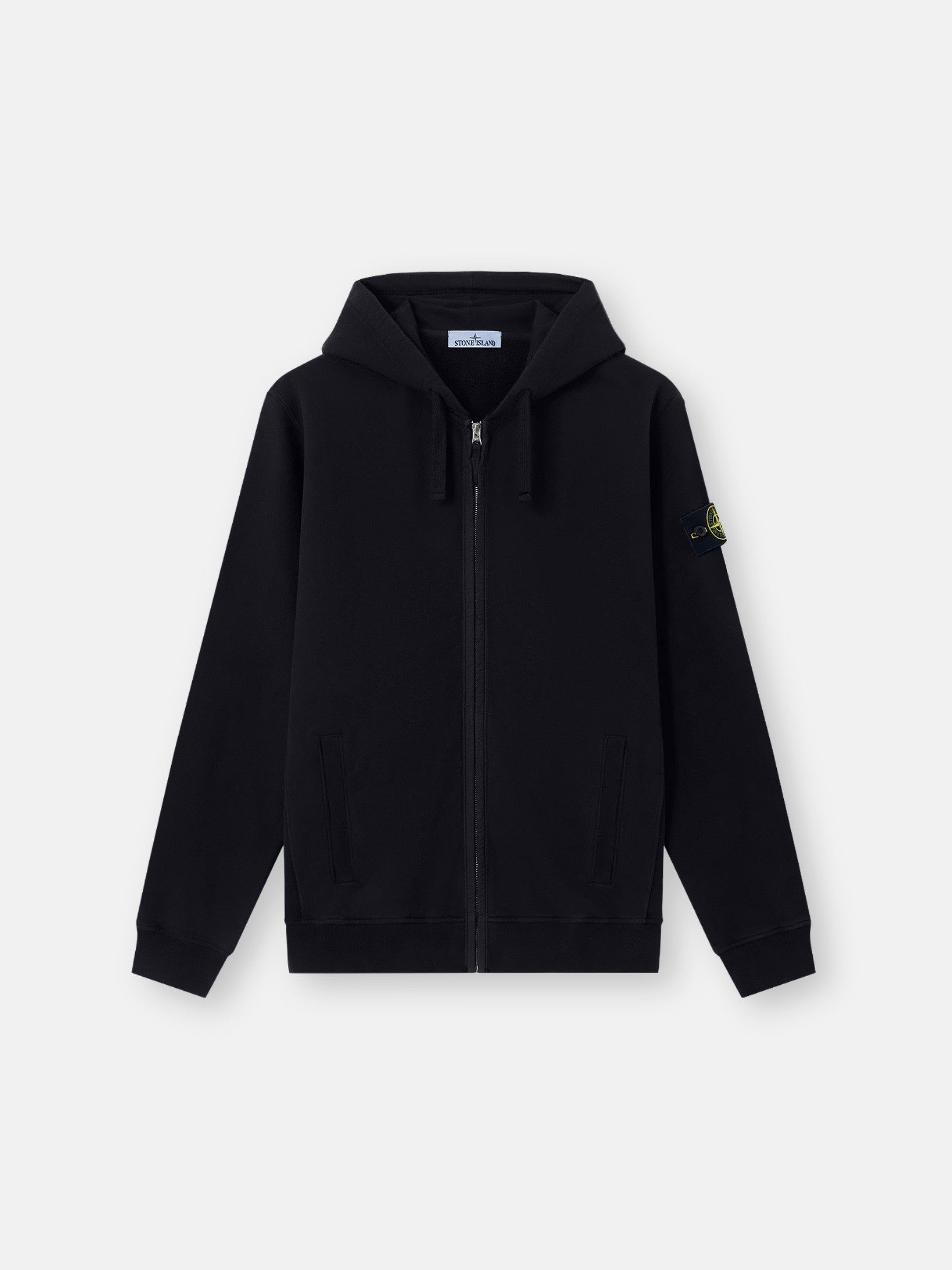 Stone Island Regular-Fit Zip-Up Hooded Sweatshirt with Ribbed Inserts 6100067