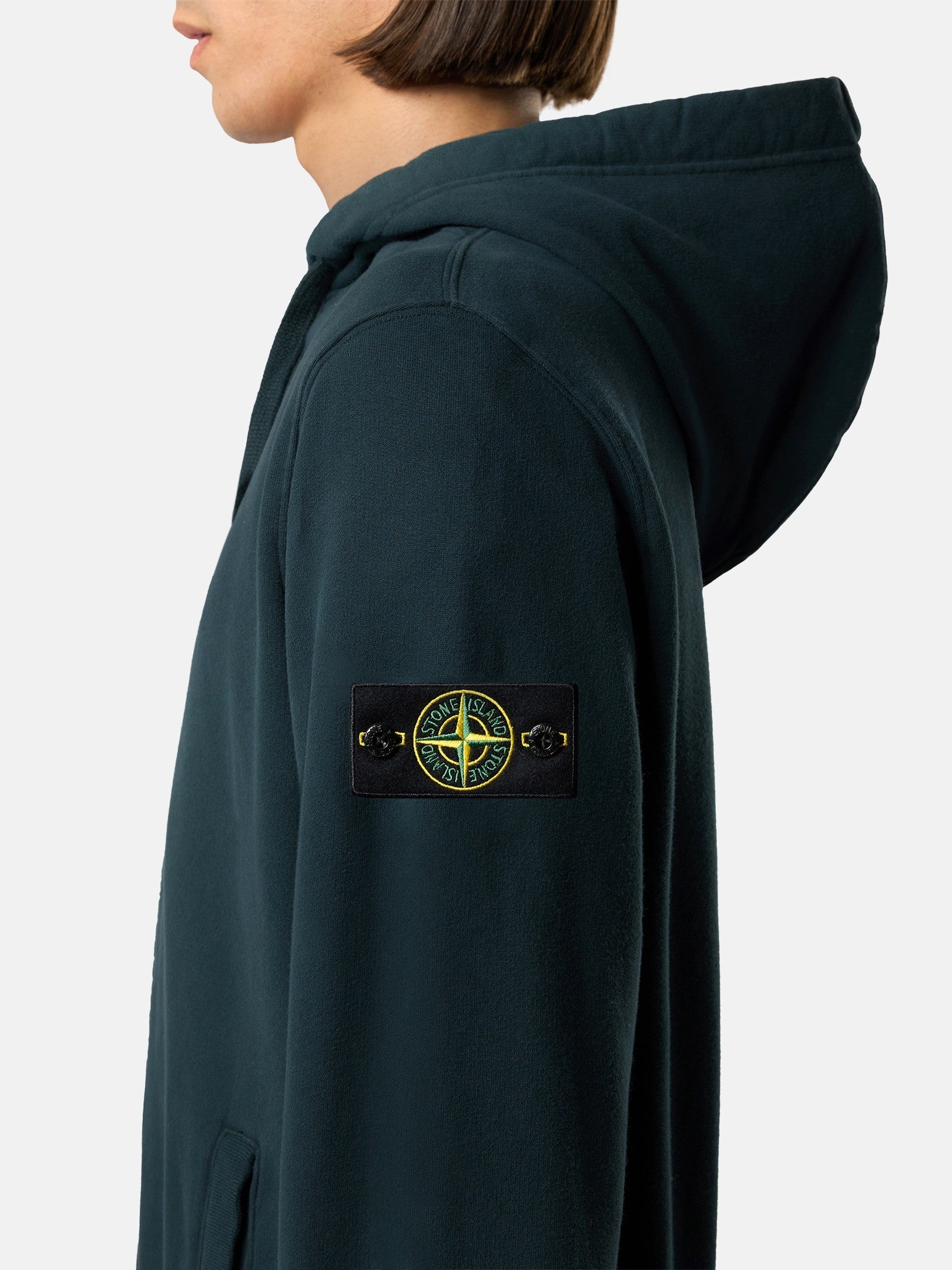 Stone Island Regular-Fit Zip-Up Hooded Sweatshirt with Ribbed Inserts 6100067